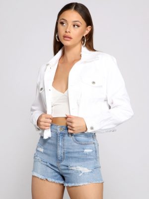 Feeling Good Cropped Denim Jacket