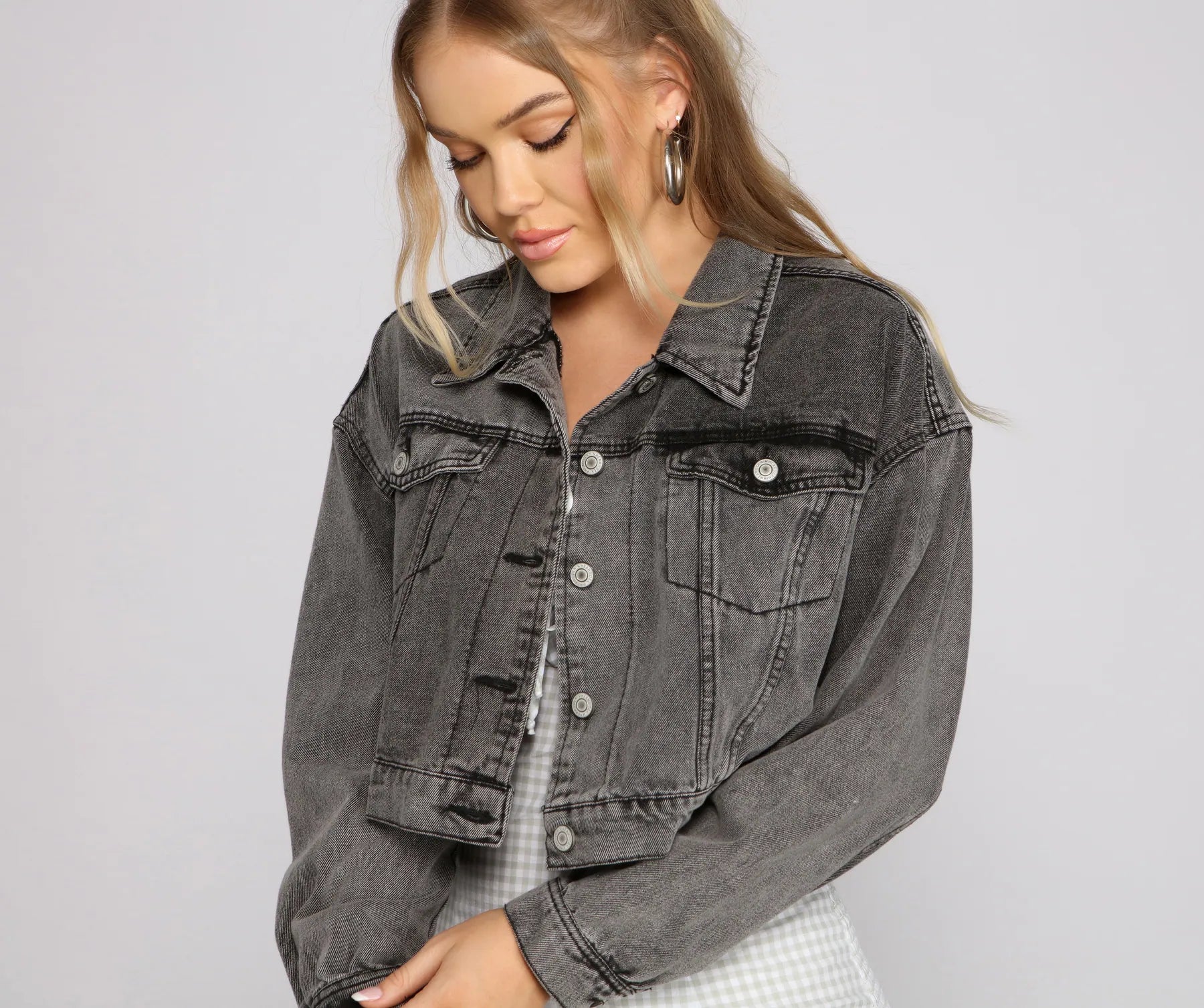 Vintage Beauty Cropped Denim Jacket - Image 2