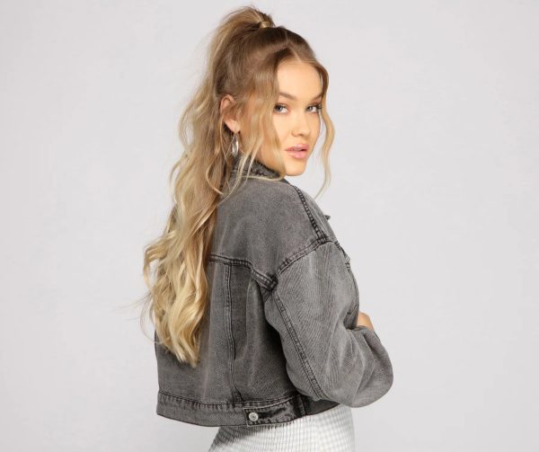 Vintage Beauty Cropped Denim Jacket - Image 3