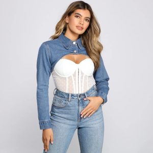 Classic Mood Denim Cropped Topper