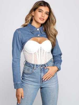 Classic Mood Denim Cropped Topper