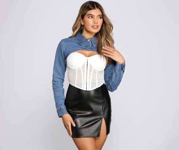 Classic Mood Denim Cropped Topper - Image 2