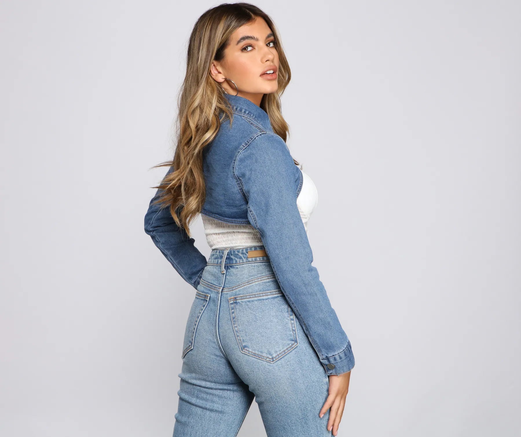 Classic Mood Denim Cropped Topper - Image 4