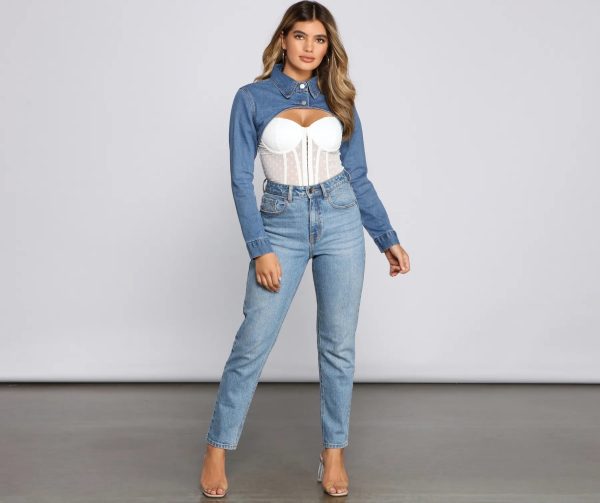 Classic Mood Denim Cropped Topper - Image 6