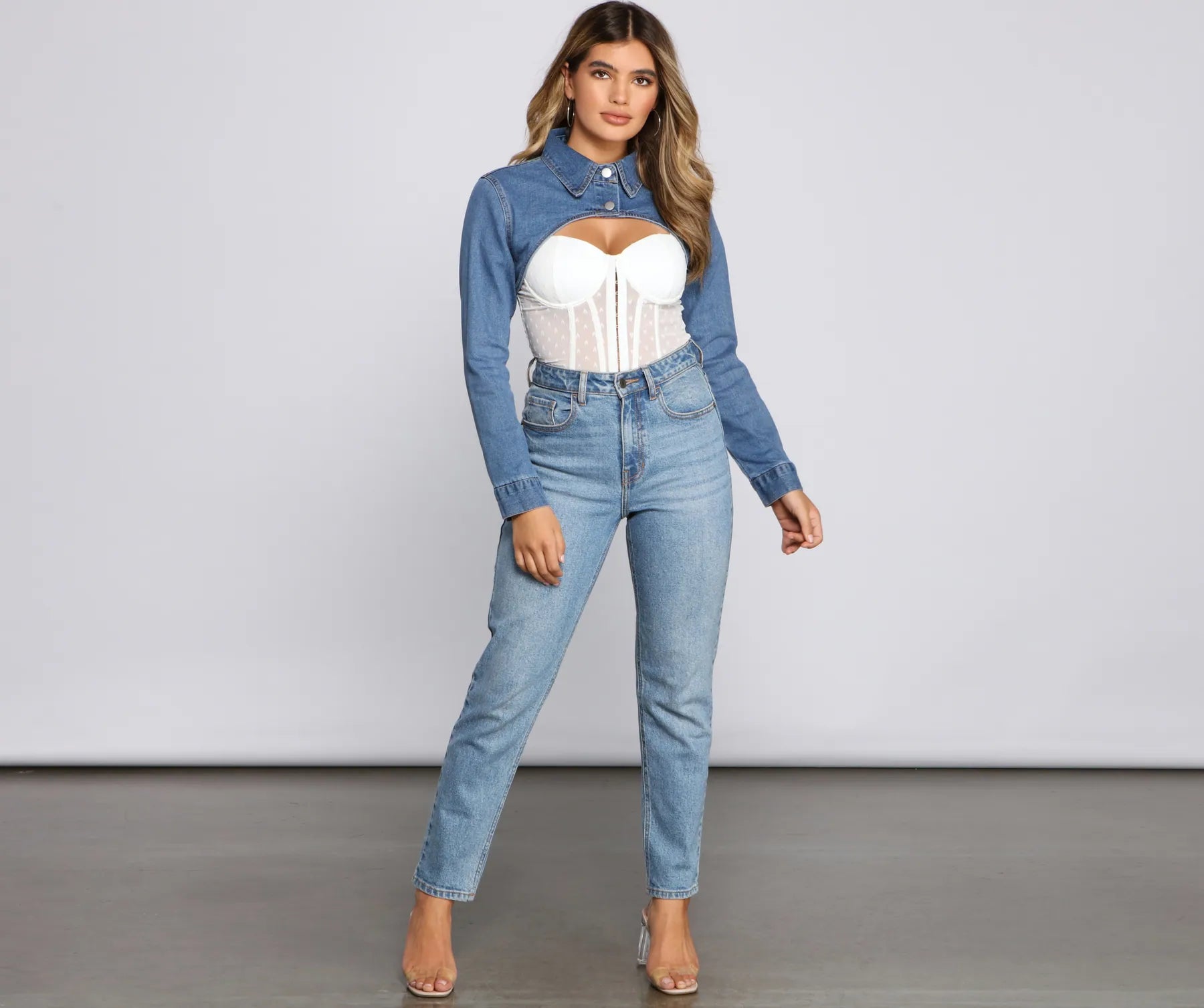 Classic Mood Denim Cropped Topper - Image 6