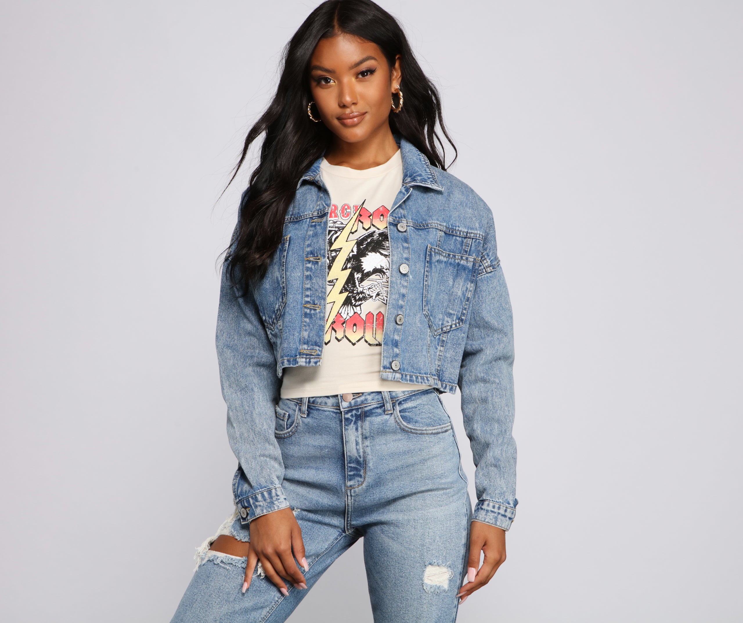 The Next Level Cropped Denim Jacket