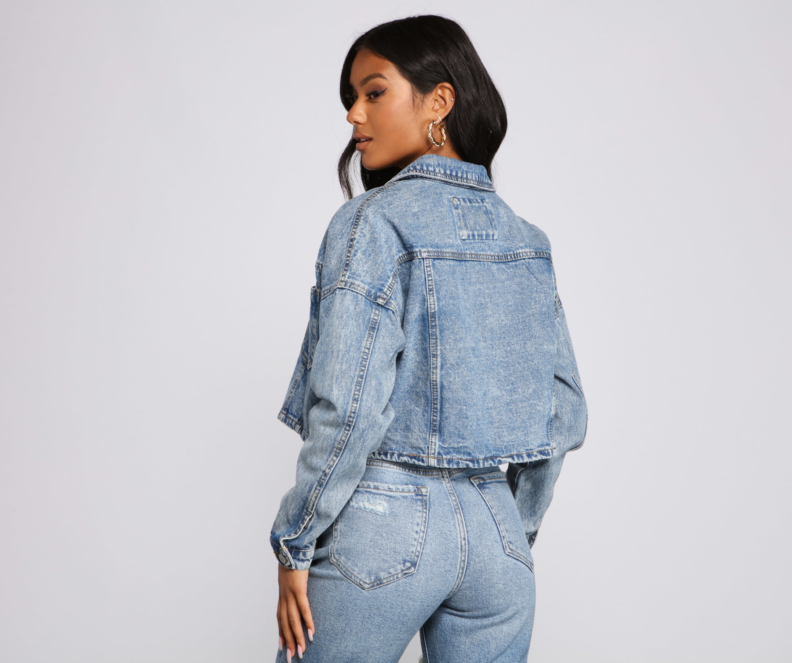 The Next Level Cropped Denim Jacket - Image 3
