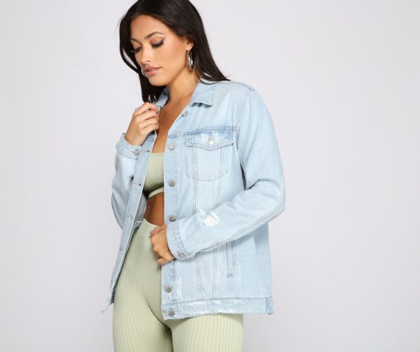 Destructed Diva Oversized Denim Jacket - Image 4