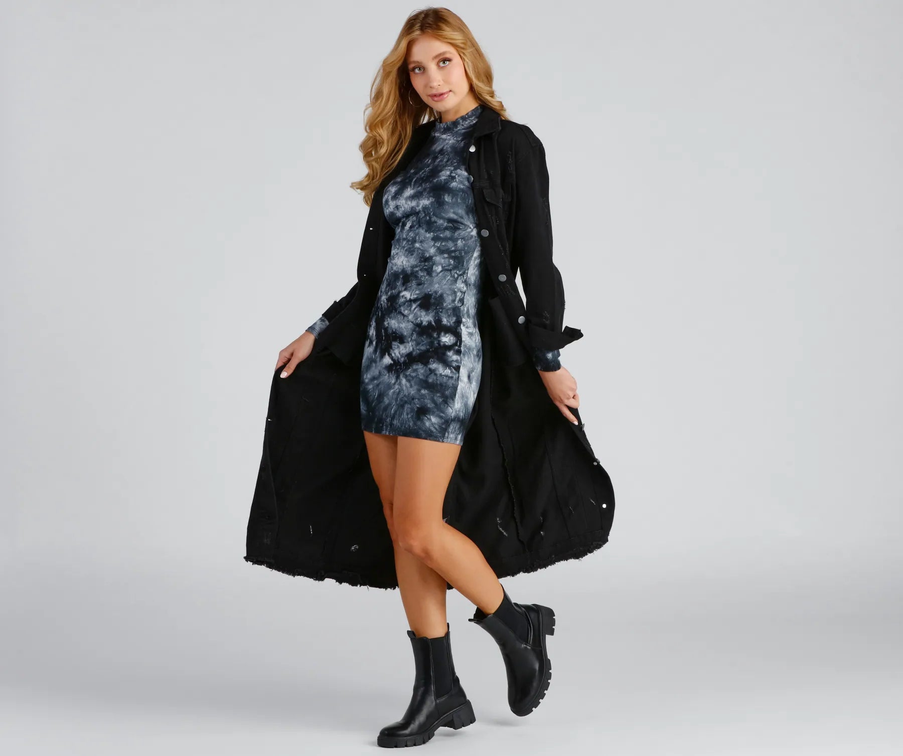 Effortless And Edgy Vibes Denim Jacket - Image 3