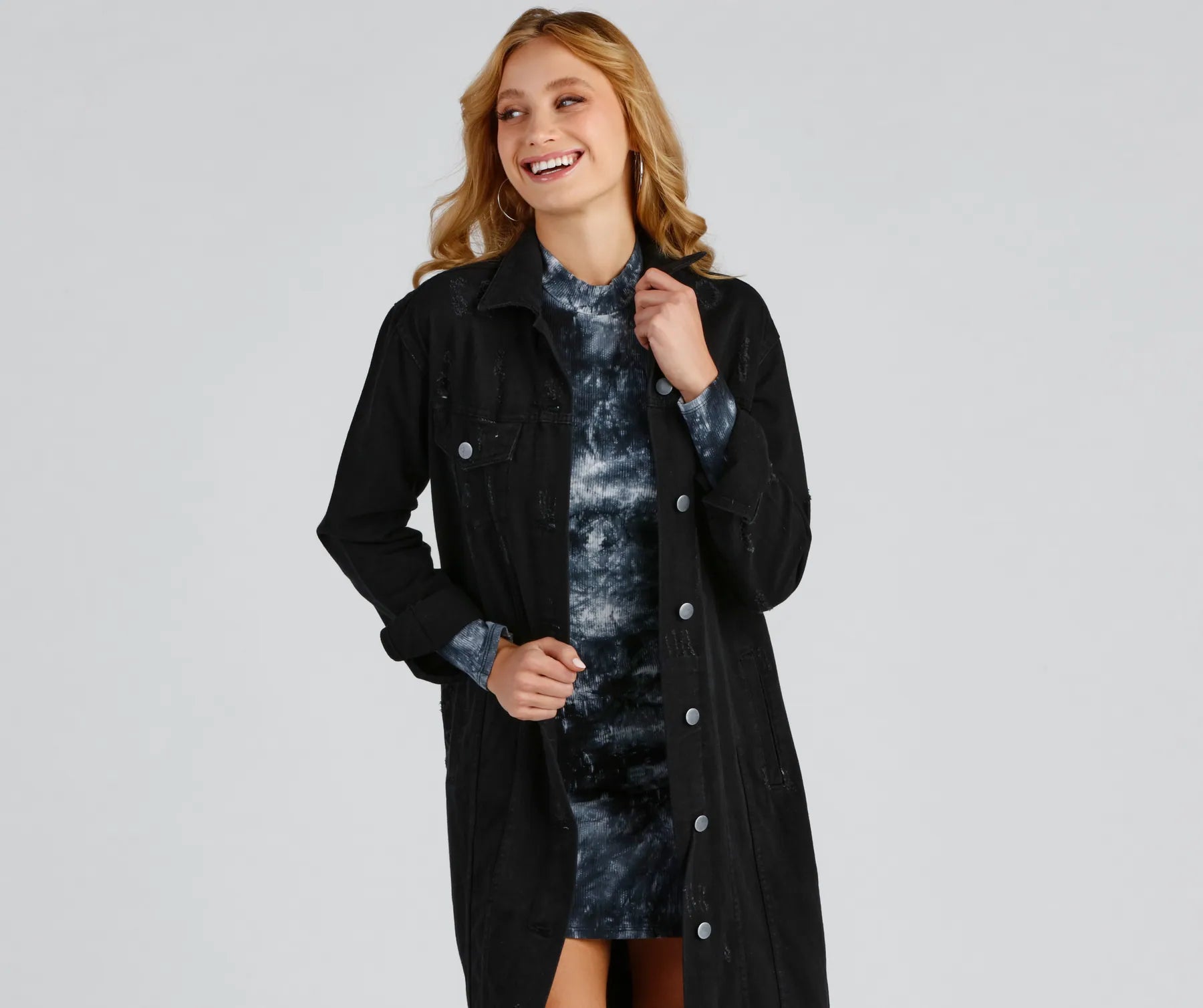 Effortless And Edgy Vibes Denim Jacket - Image 4