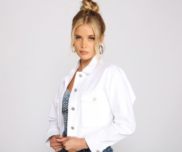 Endless Chic Oversized Cropped Denim Jacket - Image 4