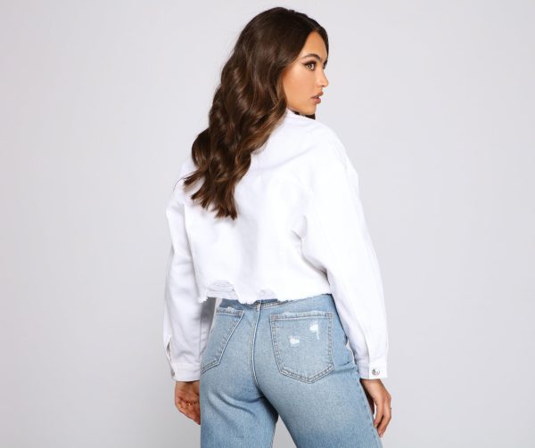 Casual Staple Destructed Denim Jacket - Image 3