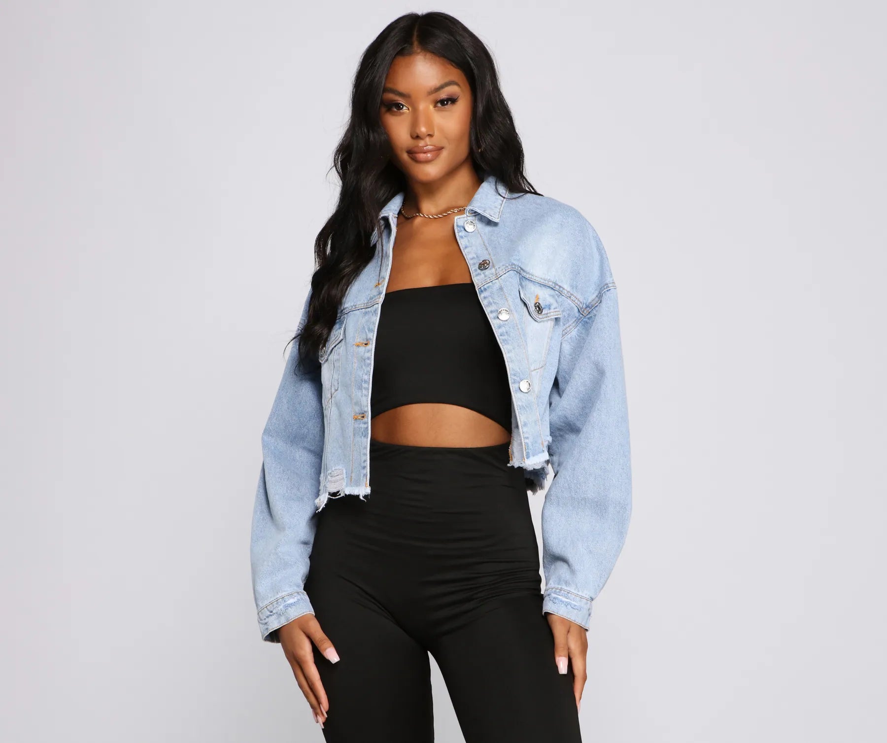 Diva Glam Destructed Denim Jacket - Image 4