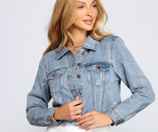 Stylish And Edgy Cropped Denim Jacket - Image 8