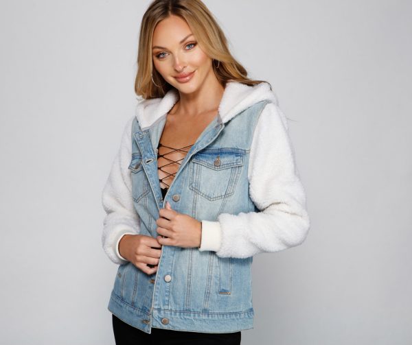 Cozy Casual Vibe Sherpa Denim Jacket - Image 4