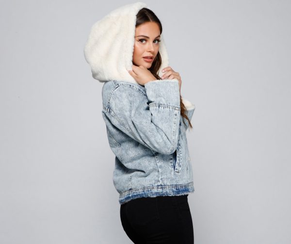 All the Feels Faux Fur Lined Denim Jacket - Image 3