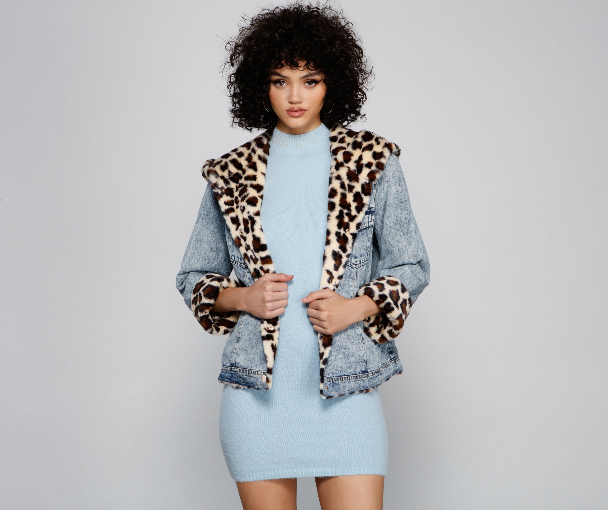 So Sassy Faux Fur Denim Jacket - Image 2