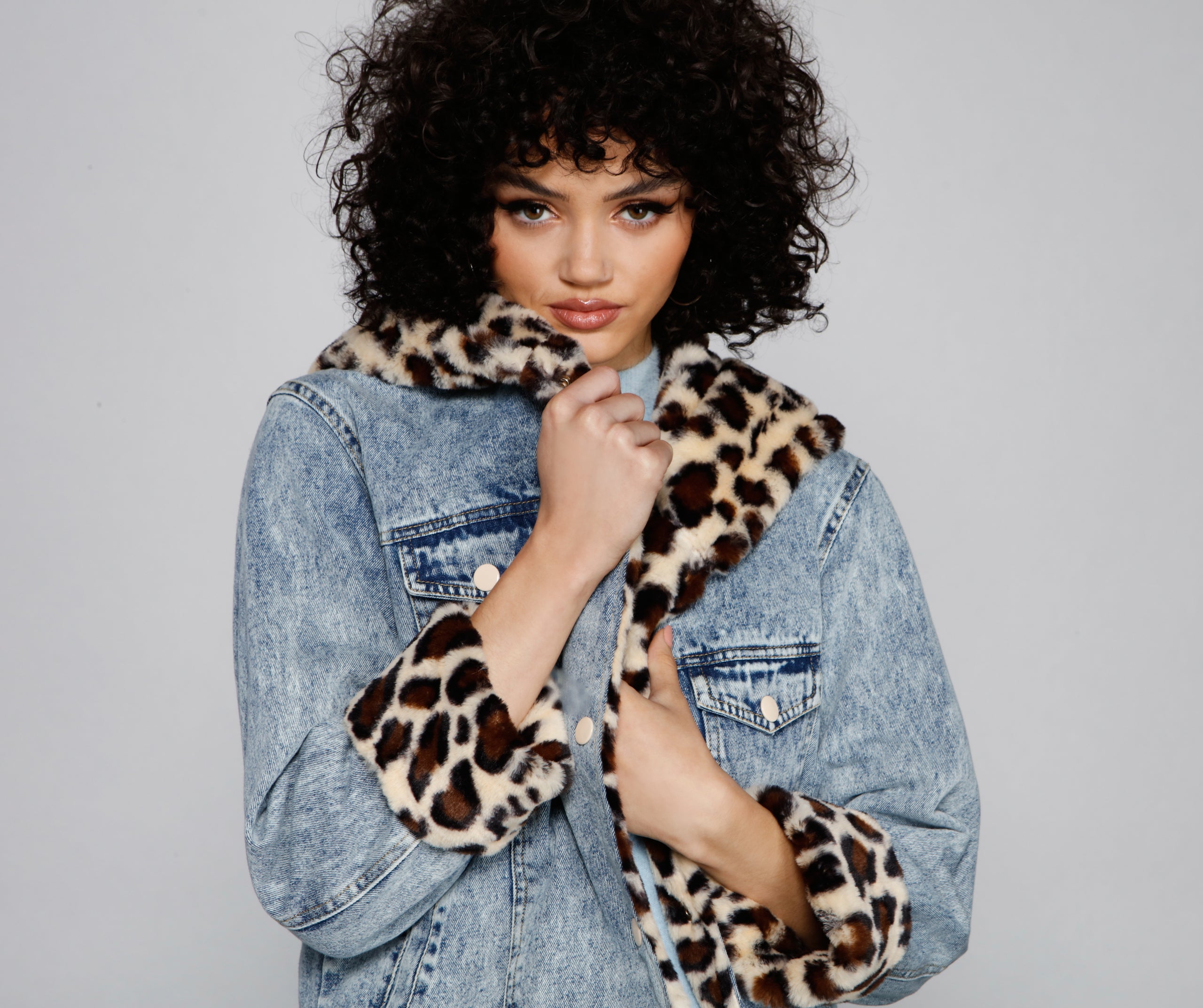 So Sassy Faux Fur Denim Jacket - Image 3