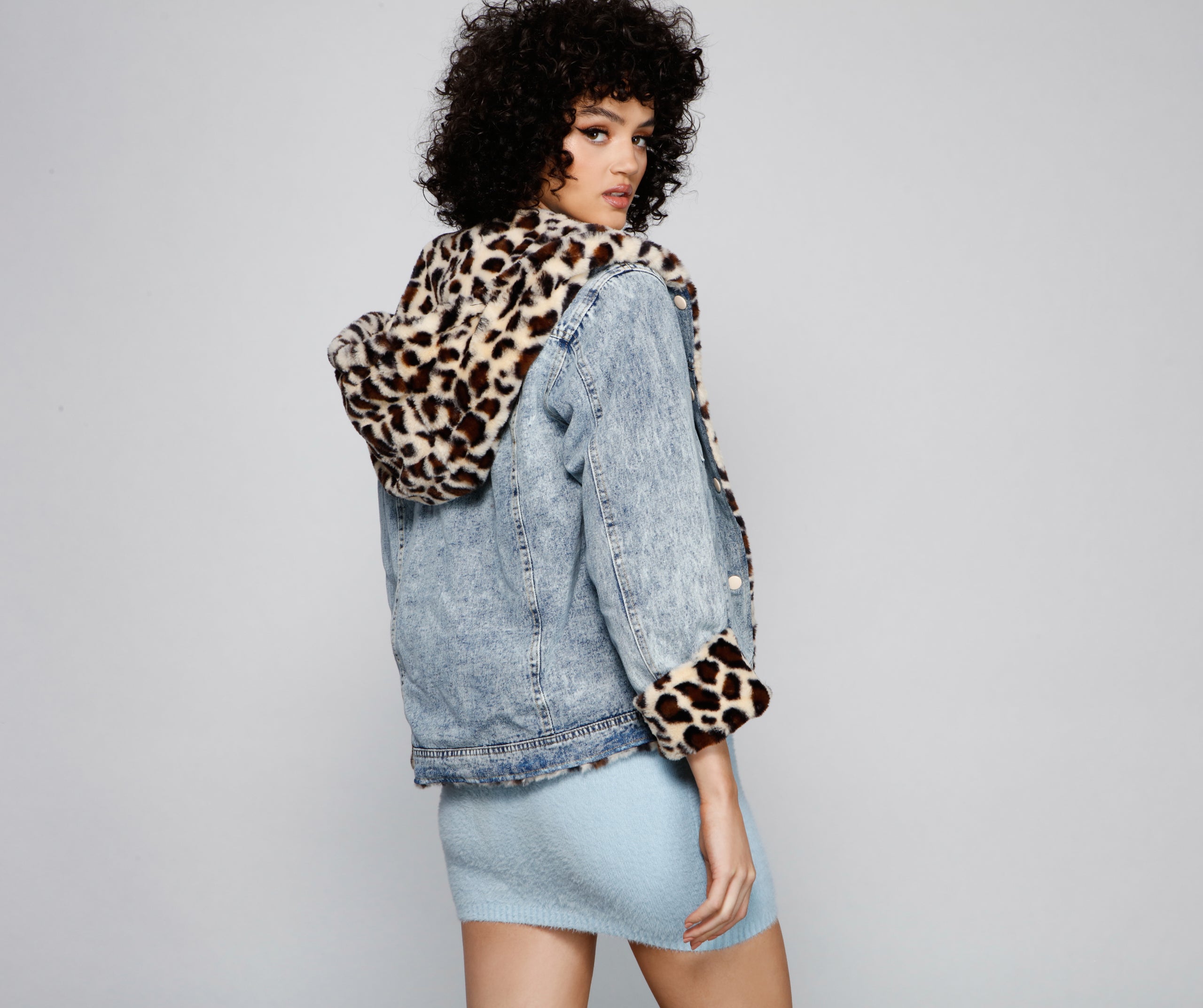 So Sassy Faux Fur Denim Jacket - Image 4