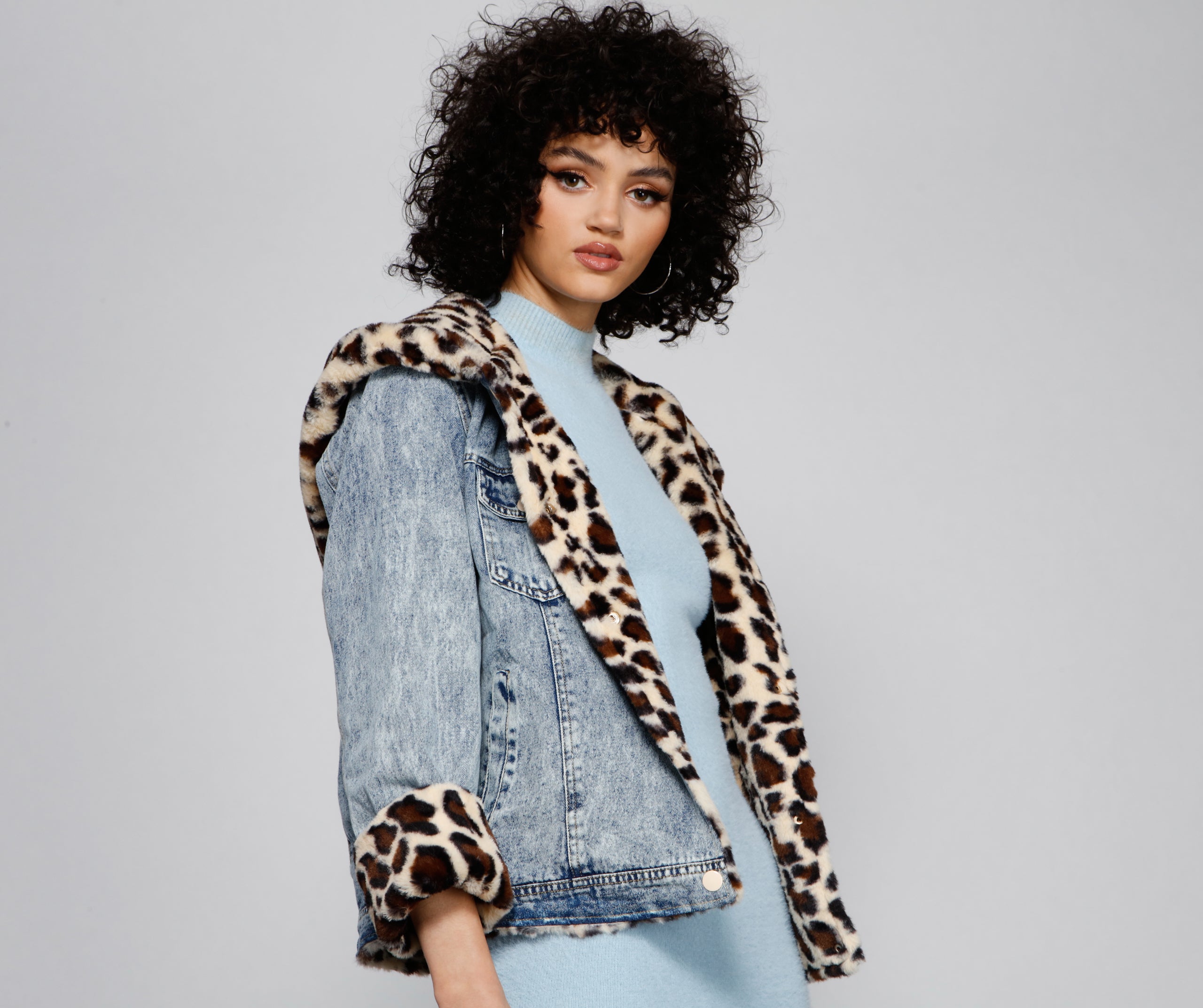 So Sassy Faux Fur Denim Jacket - Image 5