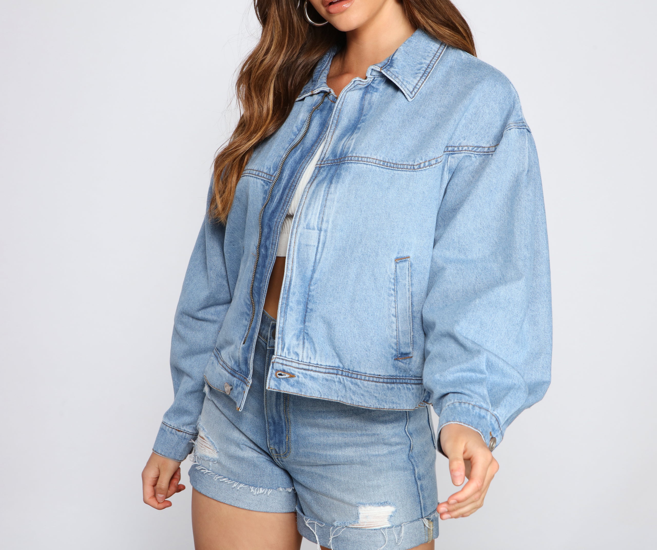 Casual Trendsetter Oversized Denim Jacket - Image 3