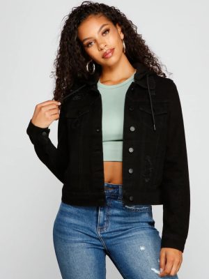 Blue Jeans Baby Denim Hooded Trucker Jacket