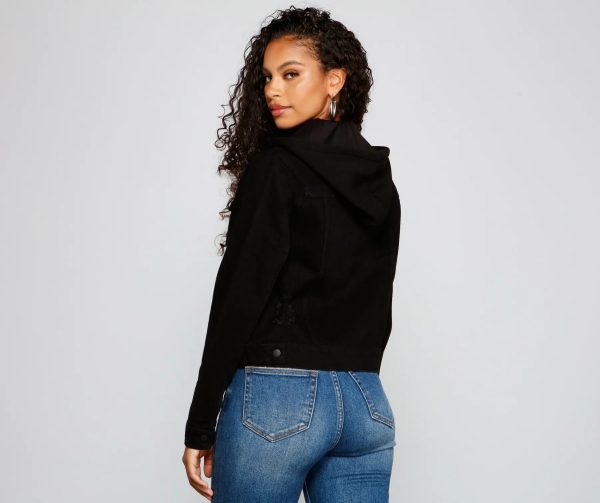 Blue Jeans Baby Denim Hooded Trucker Jacket - Image 2