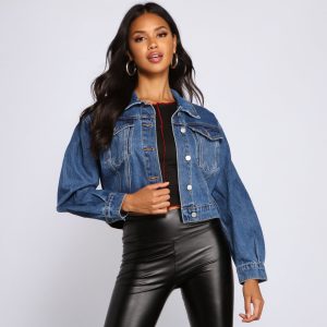 Casual Vibes Cropped Denim Jacket