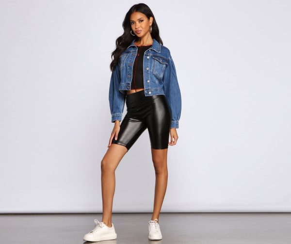 Casual Vibes Cropped Denim Jacket - Image 2