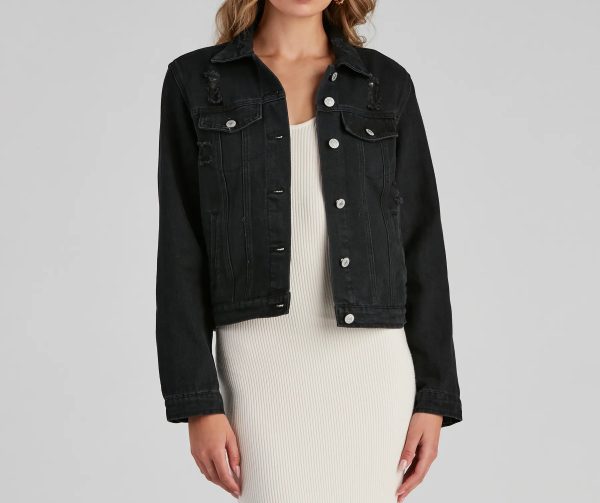 Road Trip Distressed Denim Jacket - Image 4