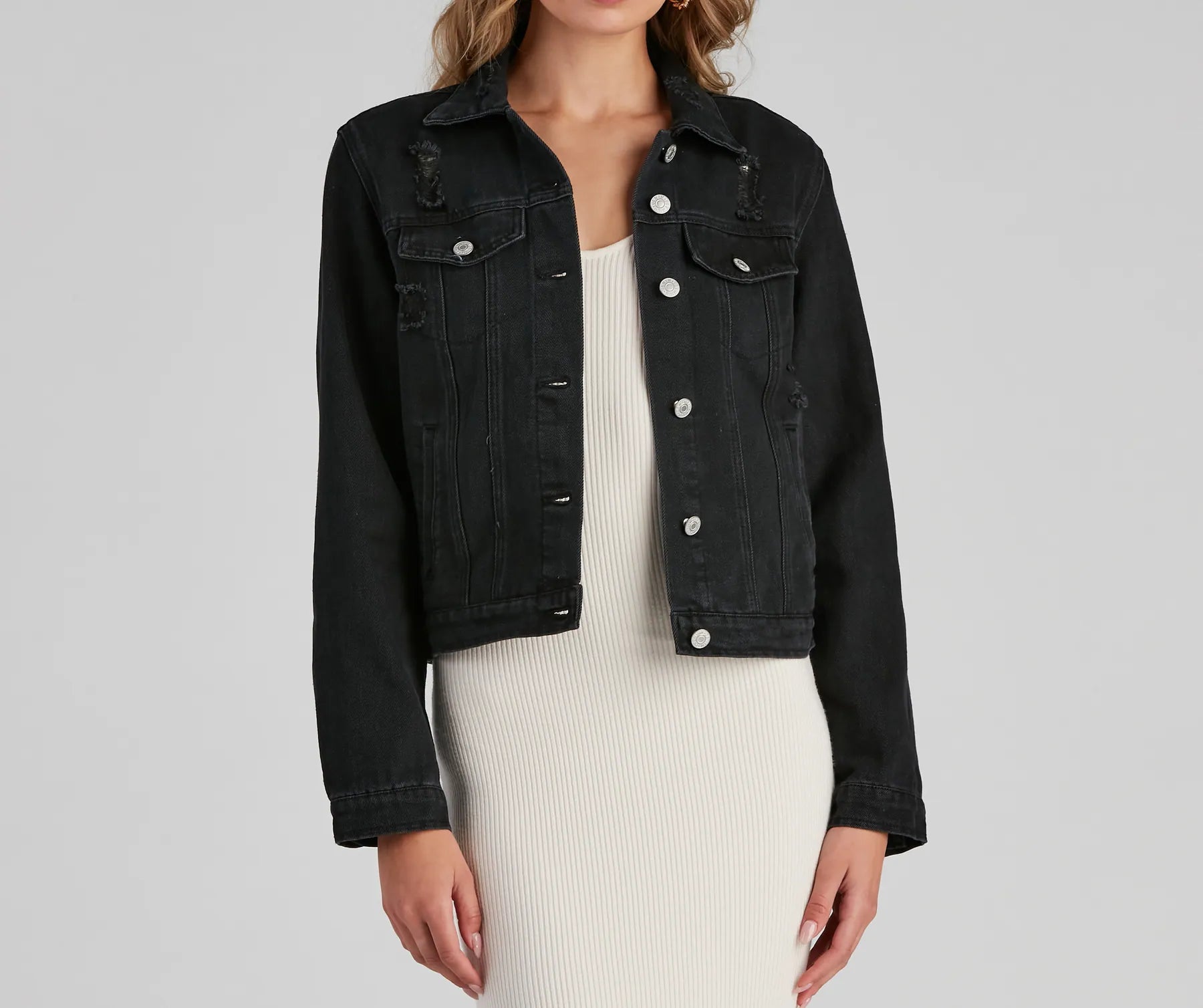 Road Trip Distressed Denim Jacket - Image 4