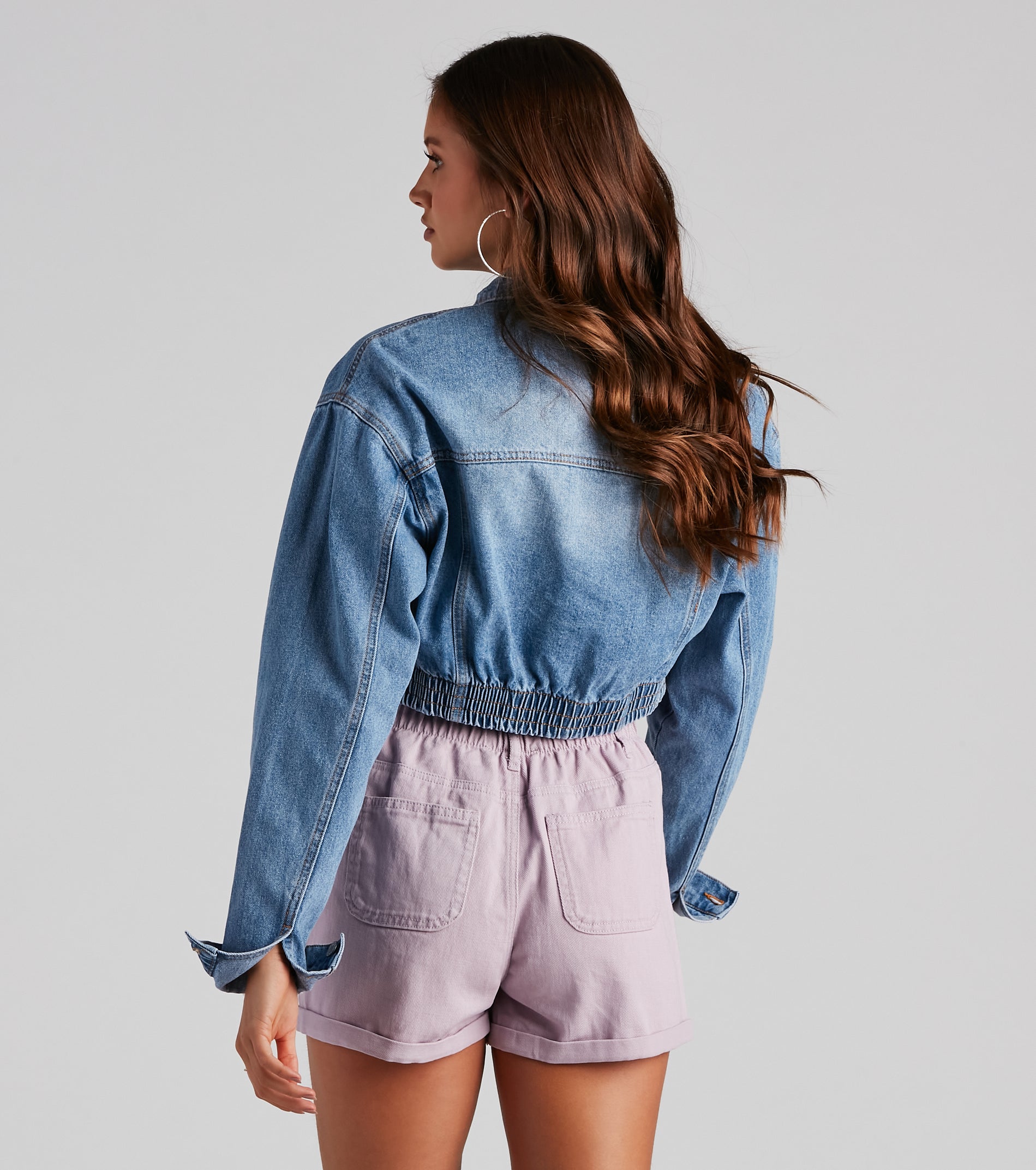 Go With It Cropped Denim Jacket - Image 3