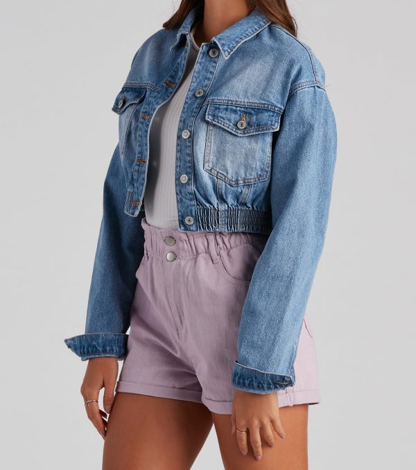 Go With It Cropped Denim Jacket - Image 4