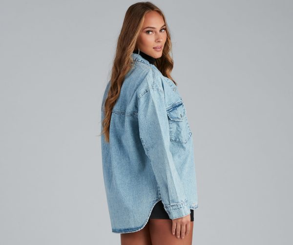 Total Mood Distressed Denim Jacket - Image 2