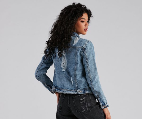 Ready To Roll Destructed Denim Jacket - Image 2