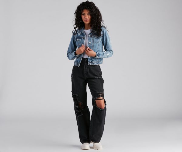 Ready To Roll Destructed Denim Jacket - Image 3
