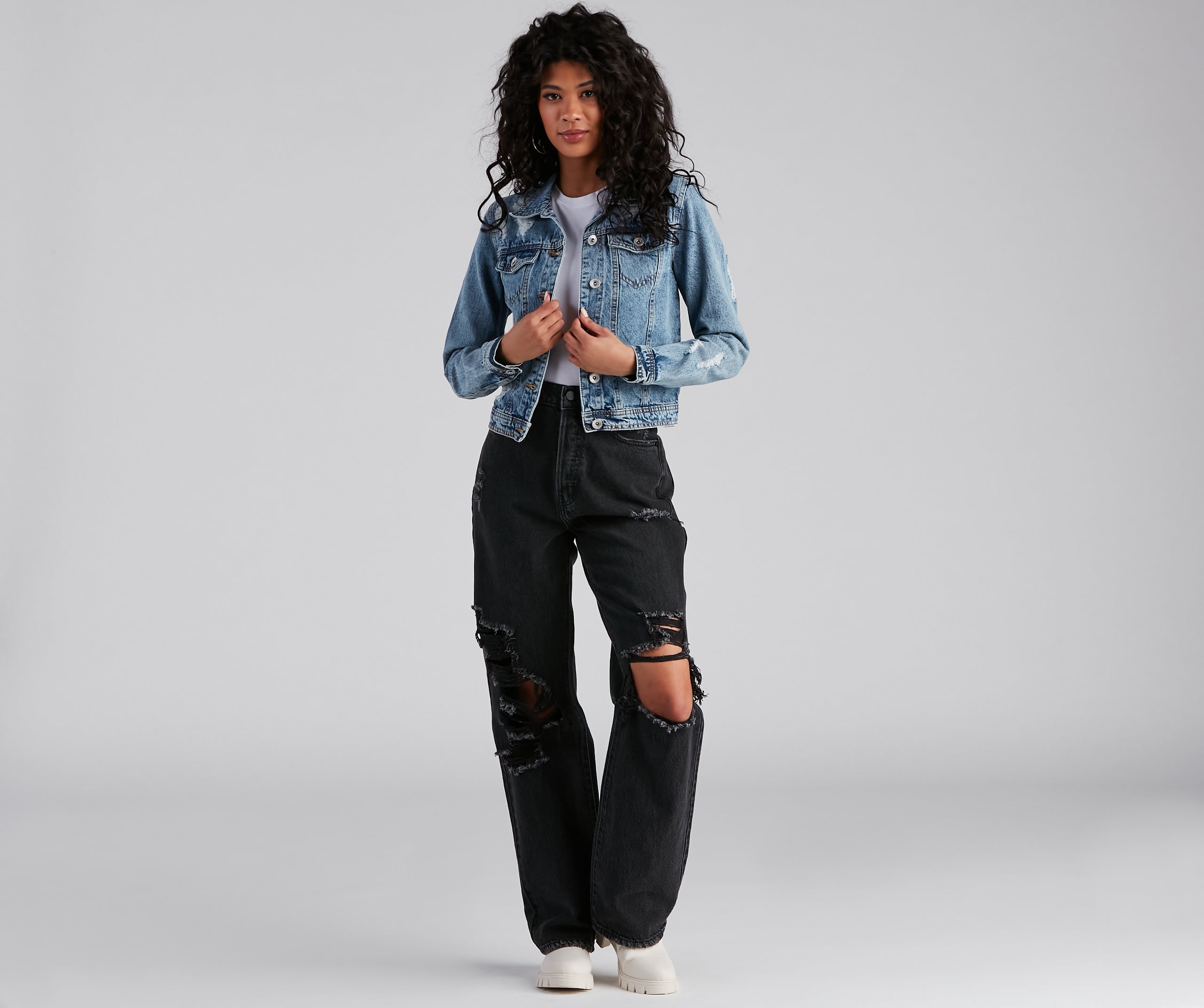 Ready To Roll Destructed Denim Jacket - Image 3