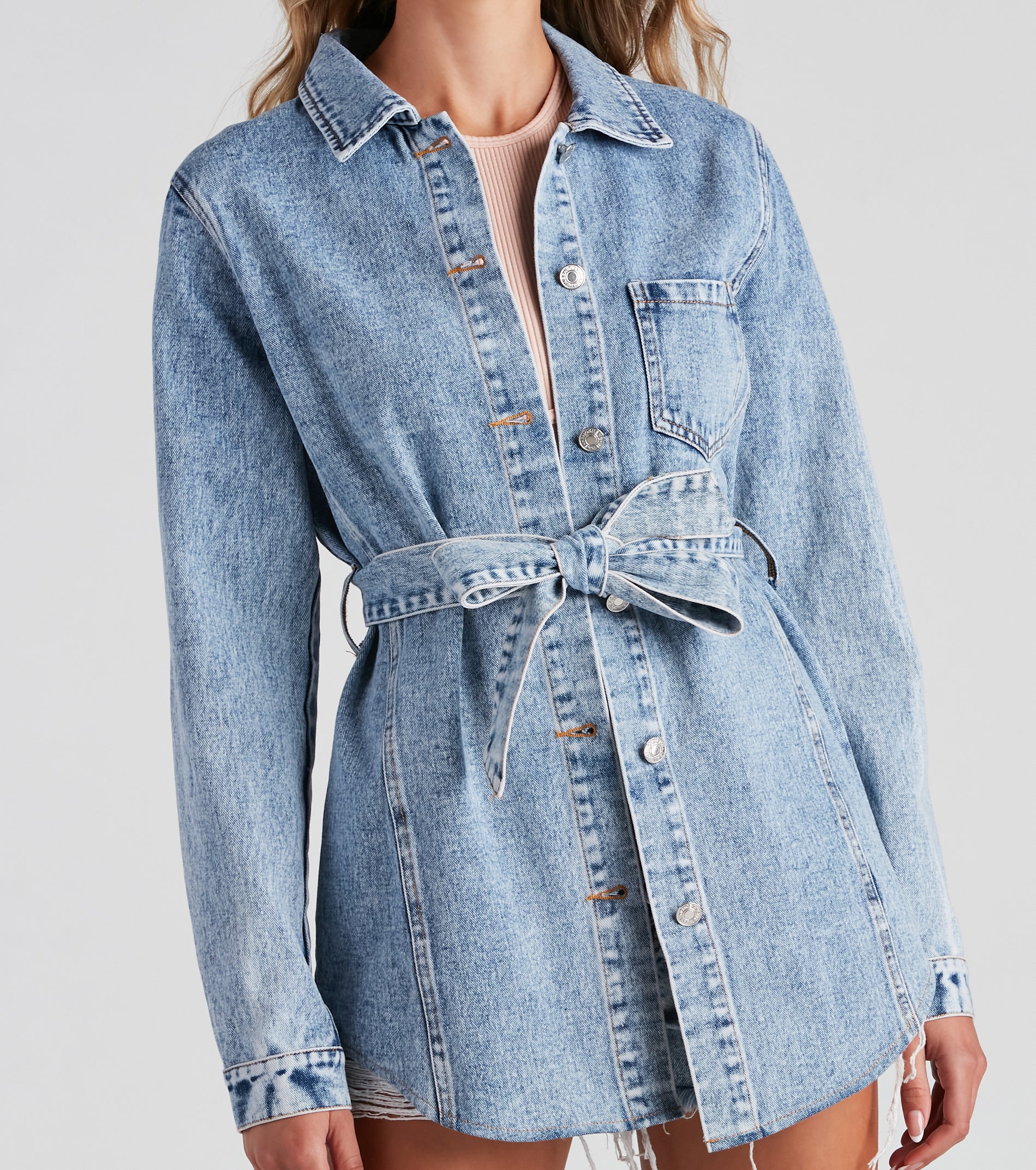 The Classic Acid Wash Denim Shacket - Image 2