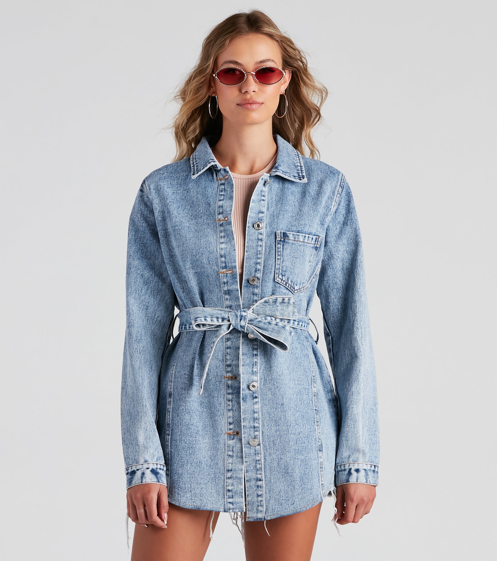 The Classic Acid Wash Denim Shacket - Image 5