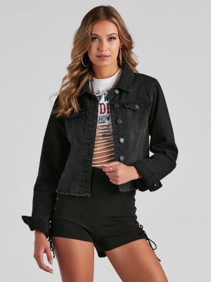 Beach Night Denim Distressed Jacket