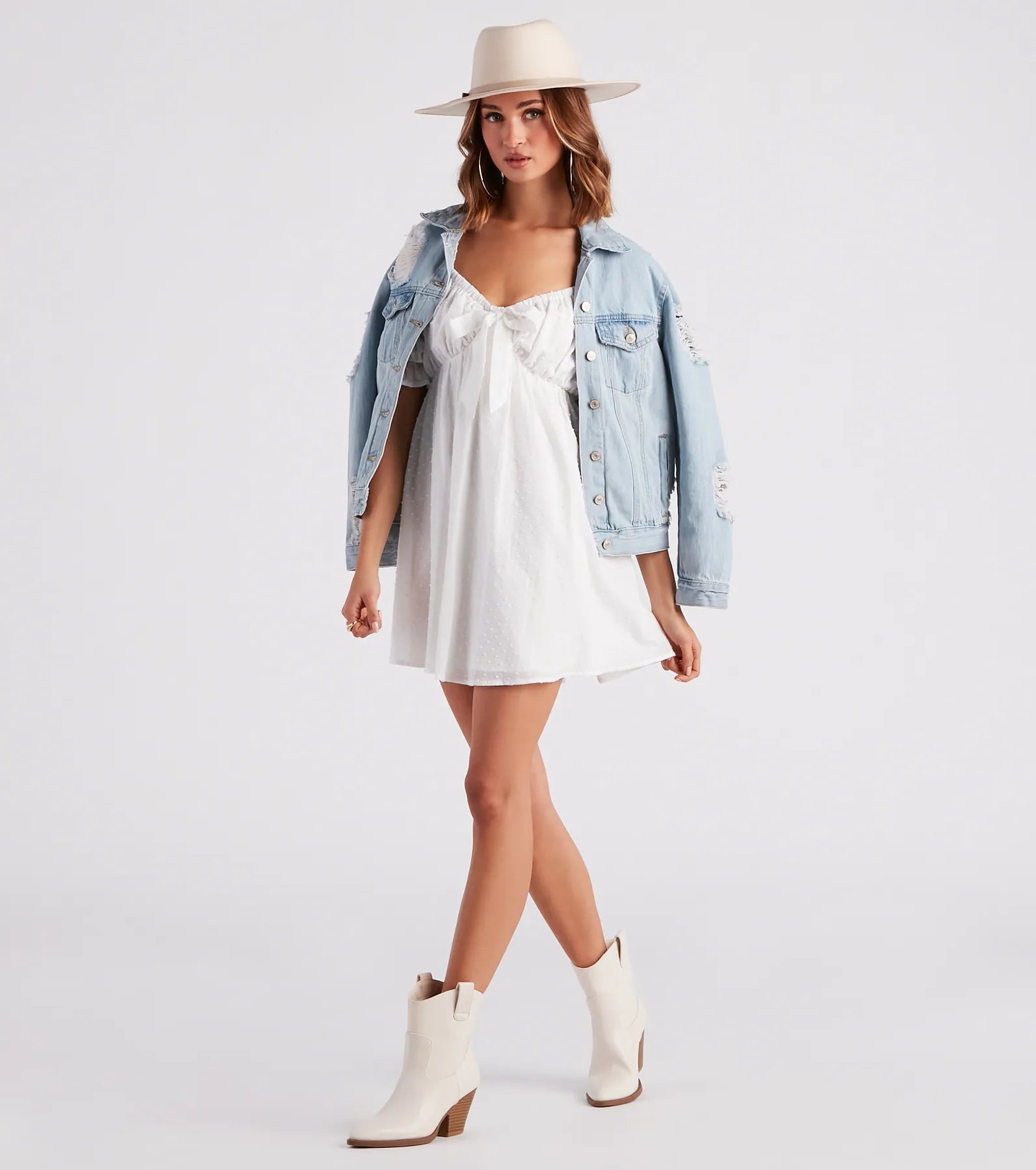 Perfectly Distressed Oversized Denim Jacket - Image 3