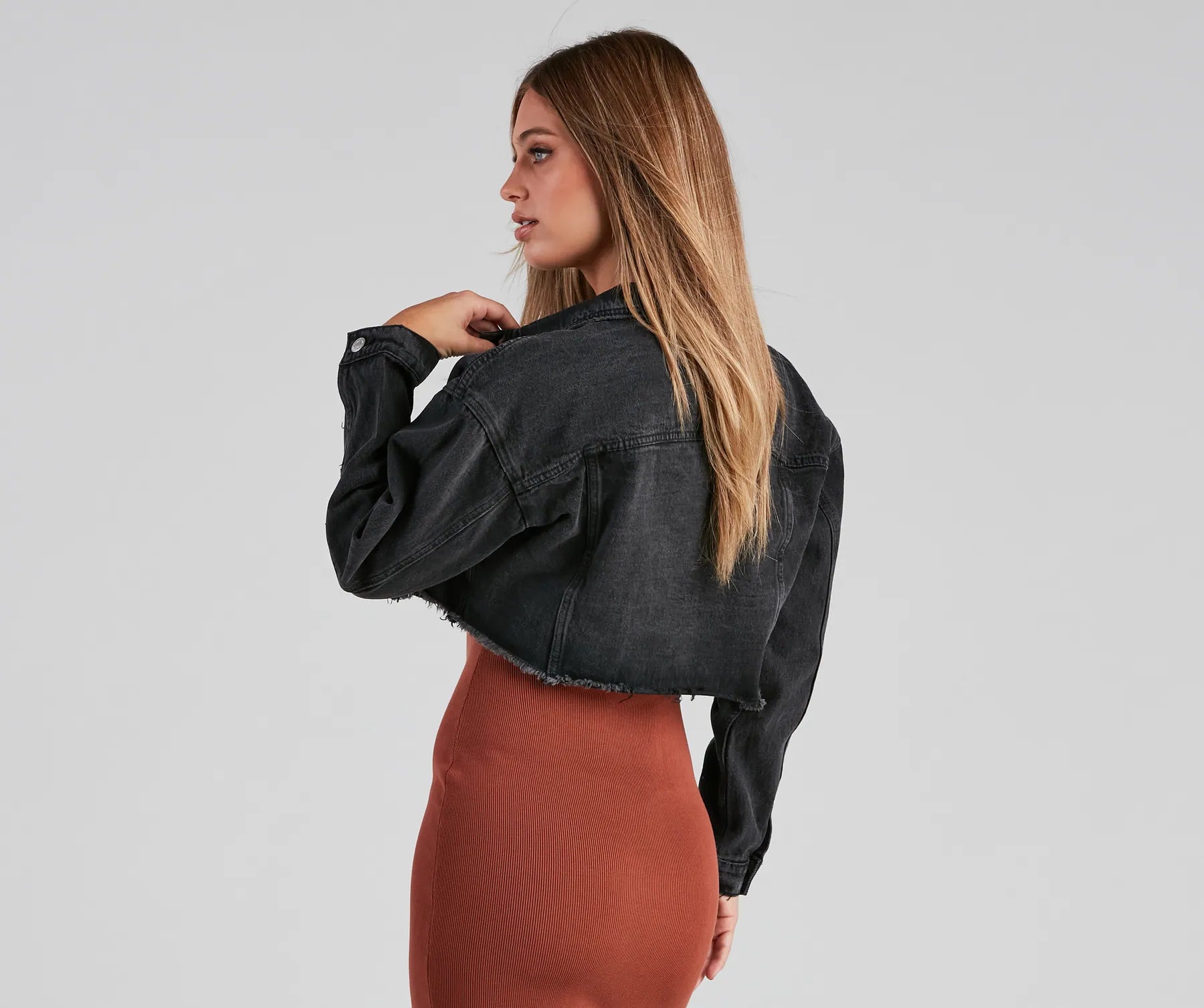 Road Trucker Frayed Denim Jacket - Image 3