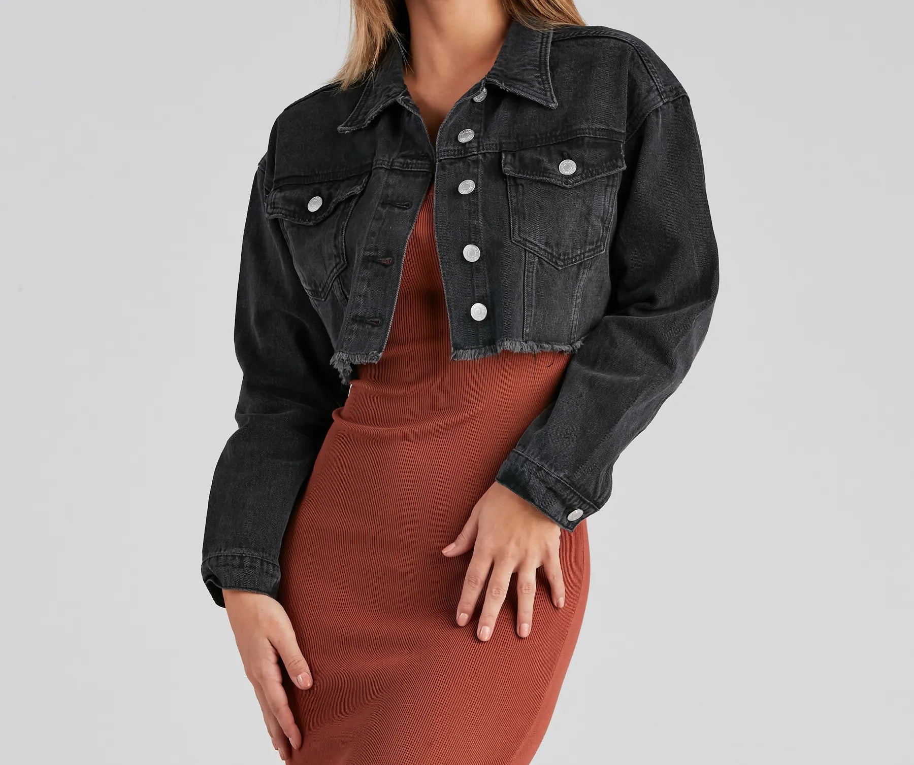 Road Trucker Frayed Denim Jacket - Image 4