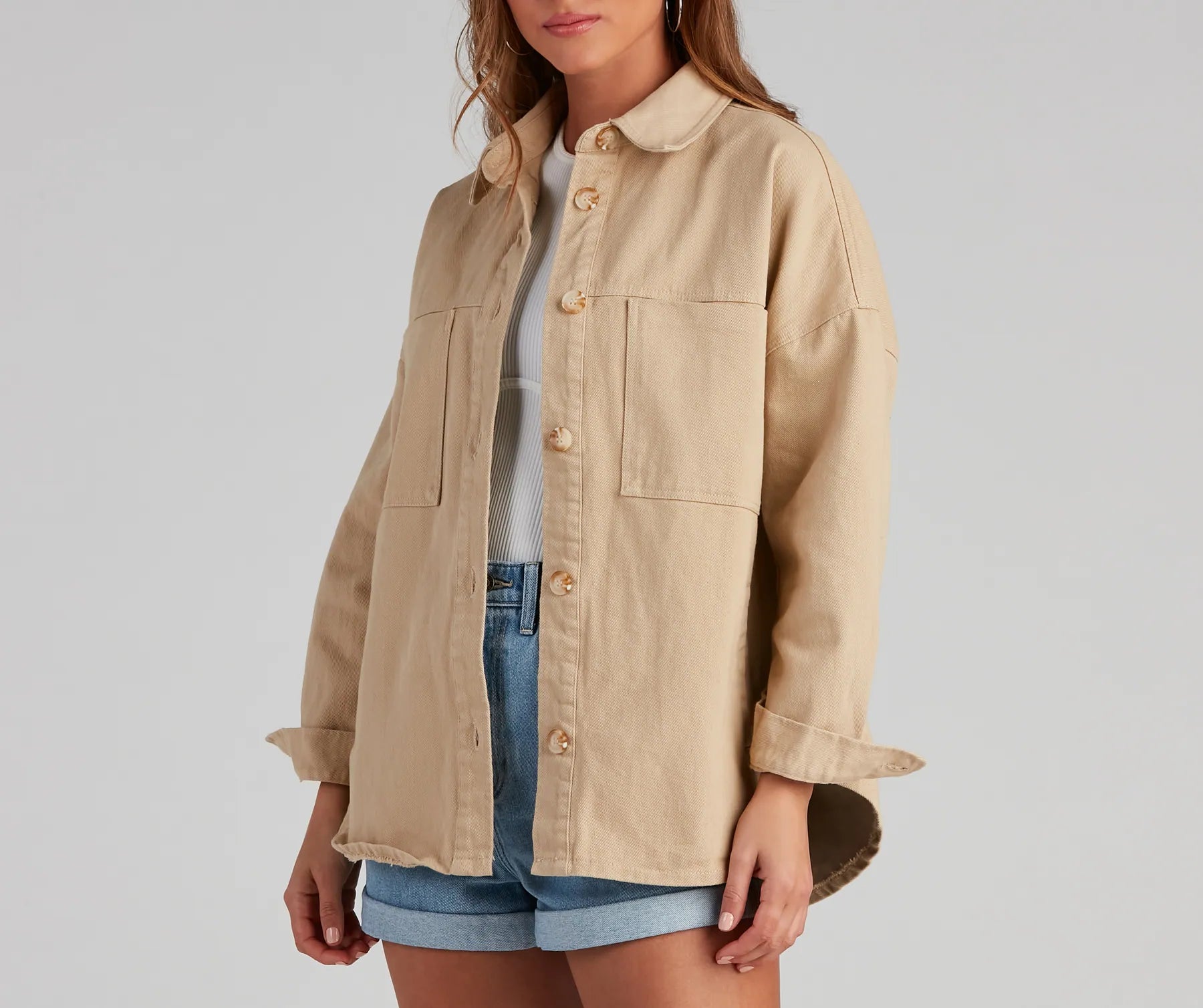 All About The Casual Vibes Denim Shacket - Image 4