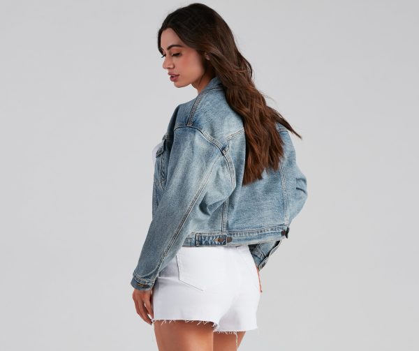 Back To Basics Cropped Denim Jacket - Image 3