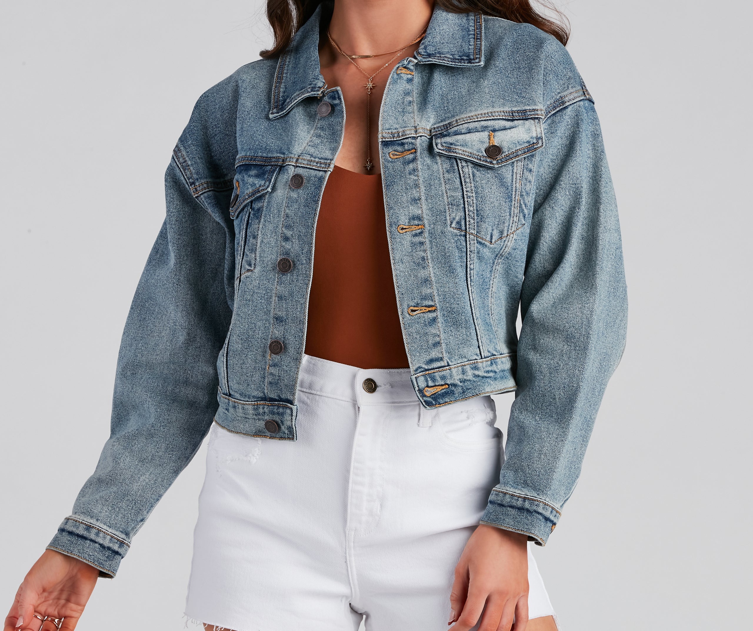 Back To Basics Cropped Denim Jacket - Image 4