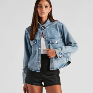 Your Favorite Crop Denim Shacket