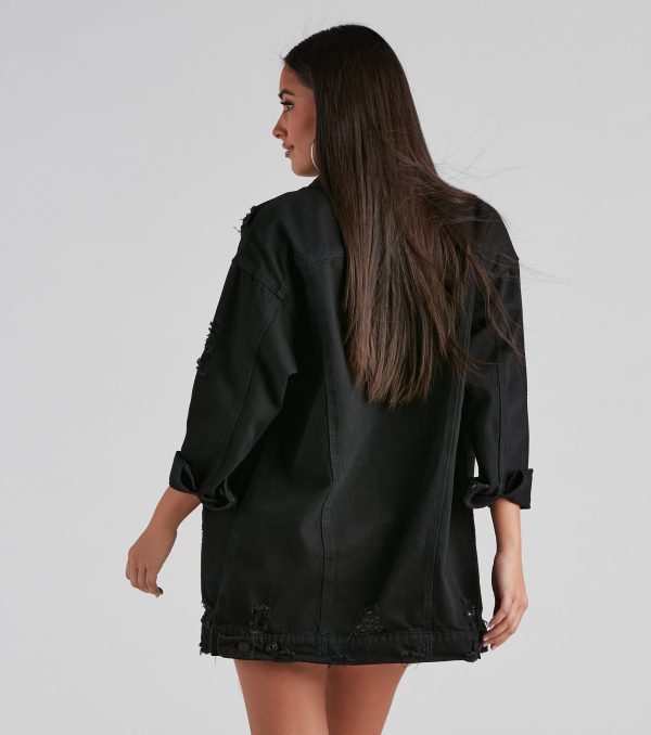 So Edgy Oversized Denim Jacket - Image 3