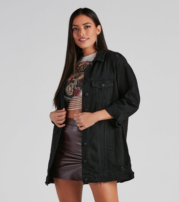 So Edgy Oversized Denim Jacket - Image 4