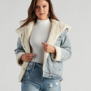 All The Feels Faux Fur Lined Denim Jacket